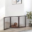 PawHut 3 Panel Stair Gate Foldable Dog Door Gate Indoor Free Standing Safety Gate Pet Barrier 76cm Height