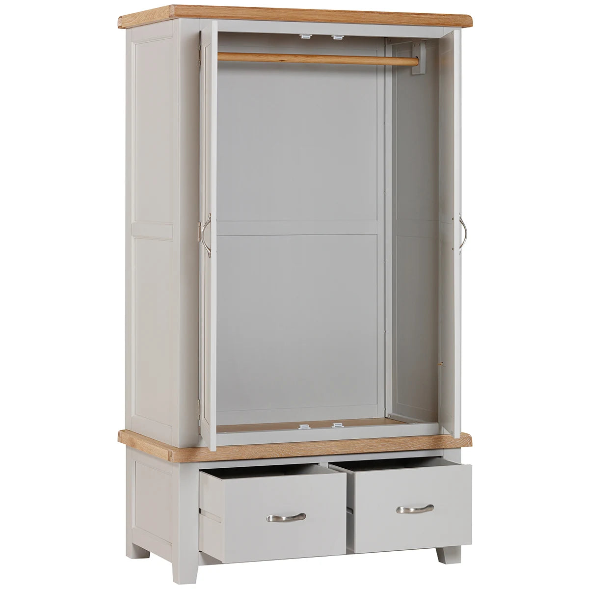 Double Wardrobe With 2 Drawers (WPT032 - MOON GREY)