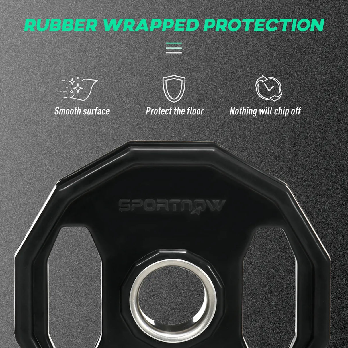 SPORTNOW Olympic Weight Plates Set, Metal and Rubber Bumper Plates Weights Discs with 2"/5cm Holes, for Home Gym Weight Lifting Strength Training, 2 x 10kg, Black