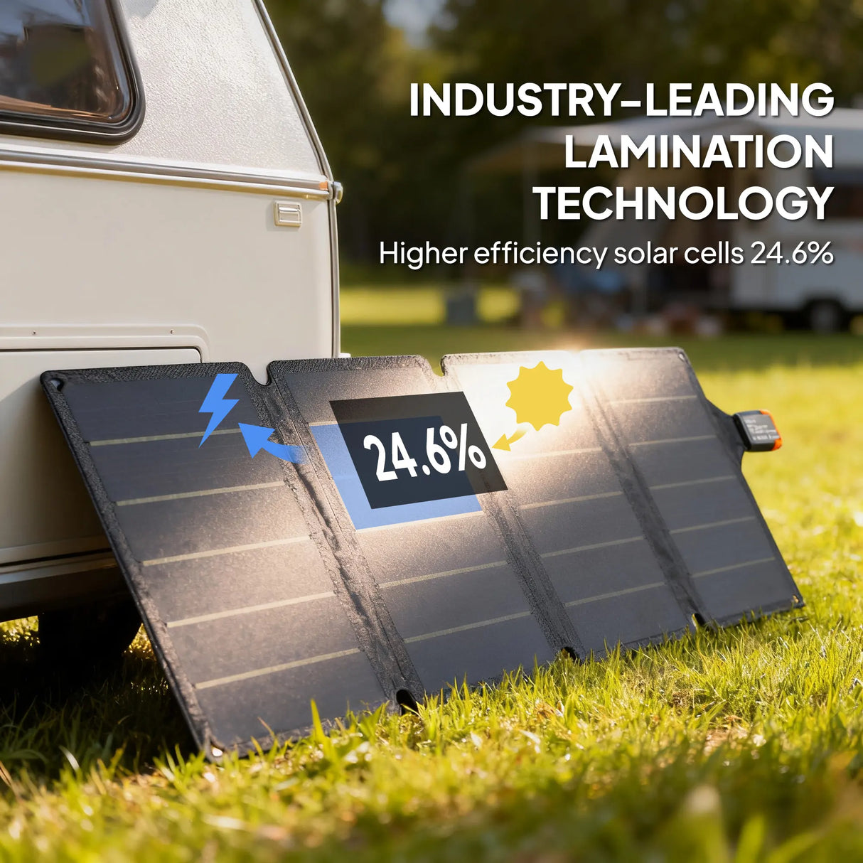 HOMCOM 36W Foldable Solar Panel, Portable Solar Charger Type-C to USB-A Charging Port, Power Supply for Outdoor