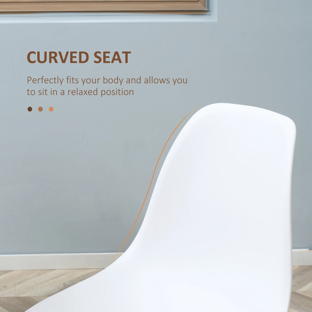 HOMCOM Modern Dining Chairs Set of 4, Kitchen Chairs with Backrest and Steel Legs for Dining Room, Living Room, White