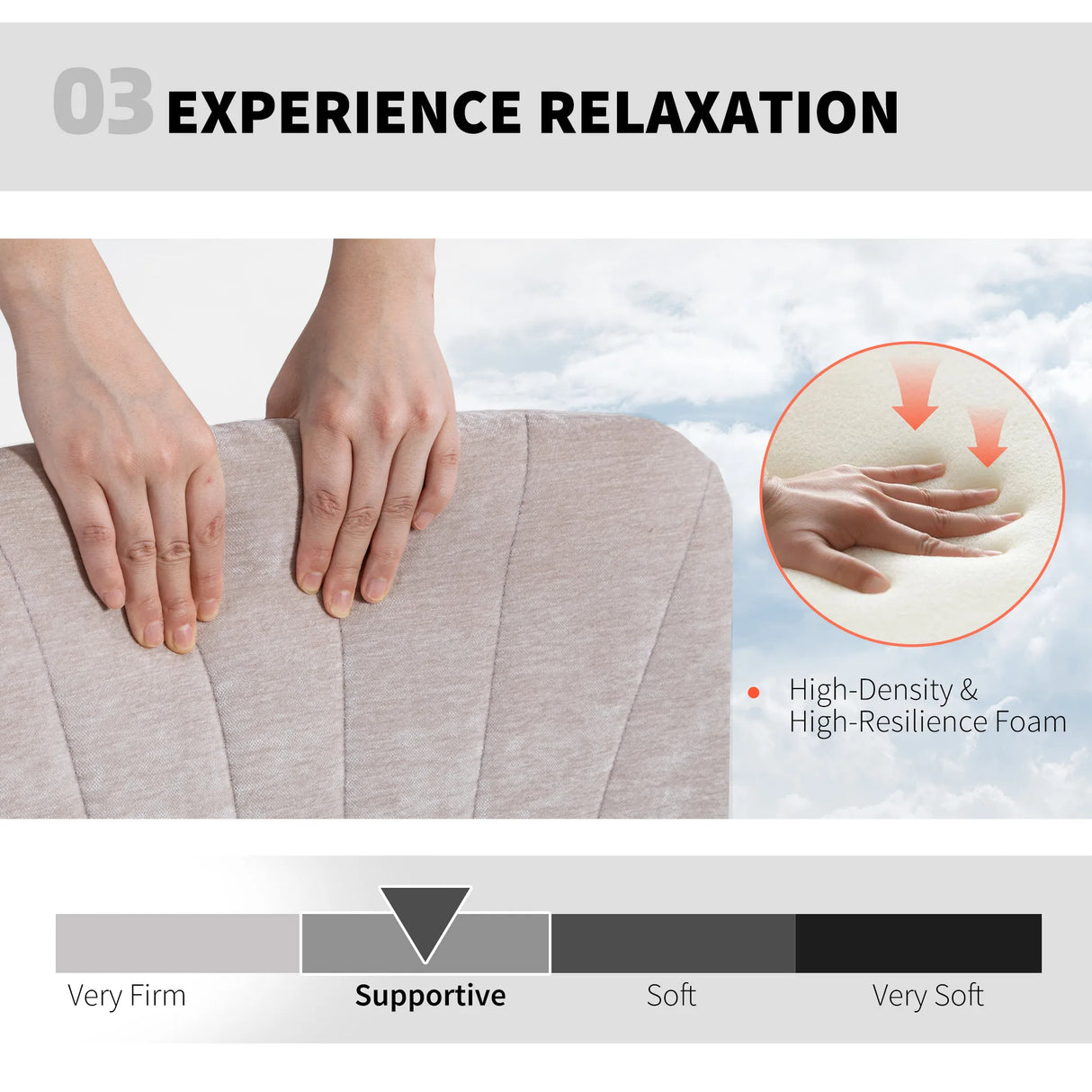 HOMCOM Criss Cross Chair with Wheels, No Arms - Beige