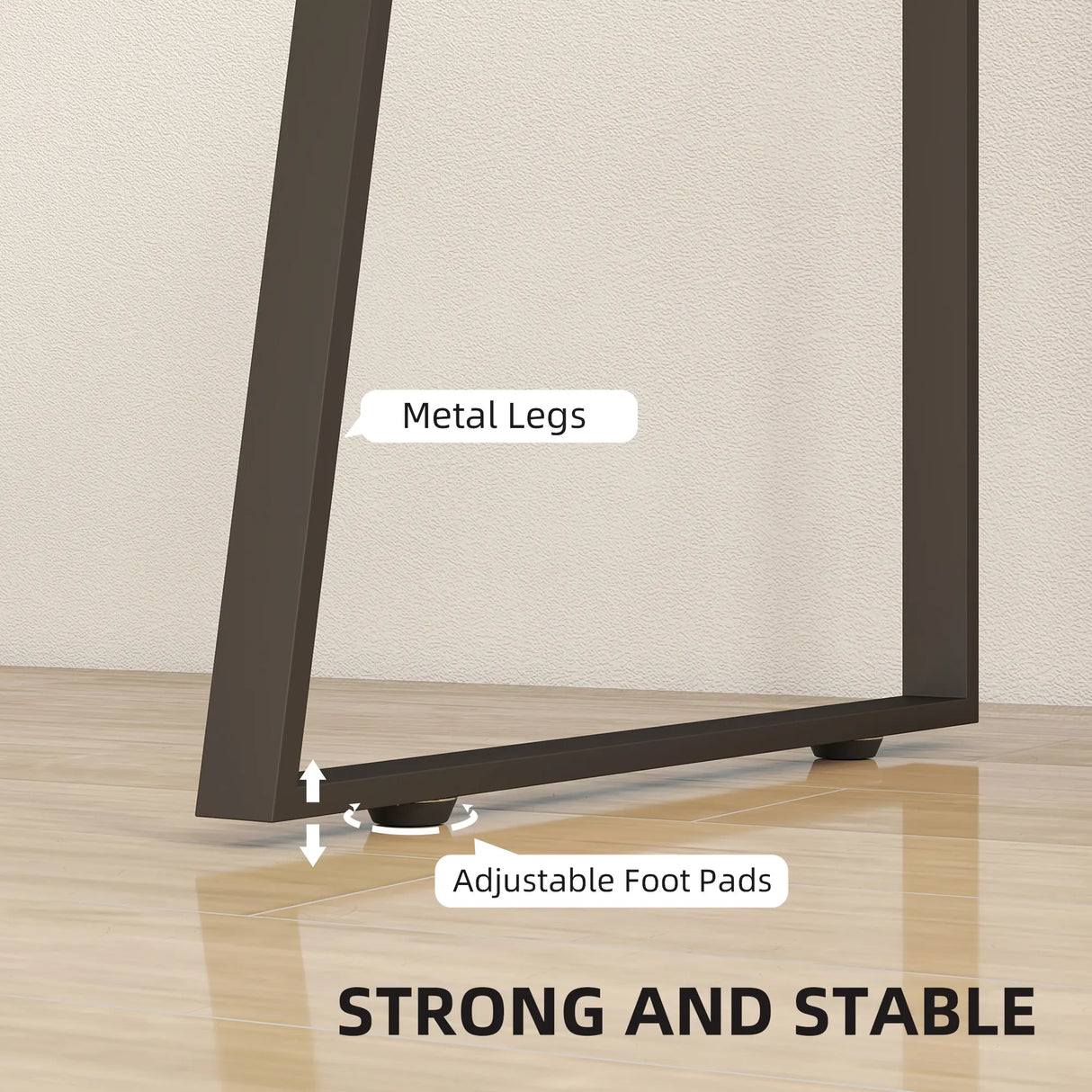 HOMCOM Computer Desk, Writing Desk with Cabinet, Drawer, Metal Legs, Work Table for Home Office Study, Natural Wood Finish