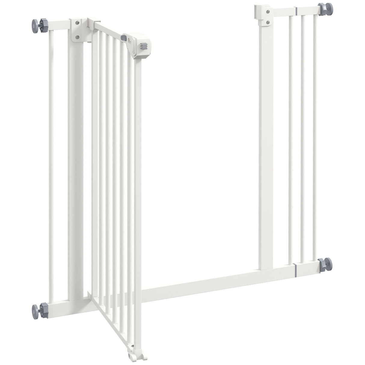 PawHut Adjustable Safety Gate w/ One Extensions, Four Adjustable Screws, White