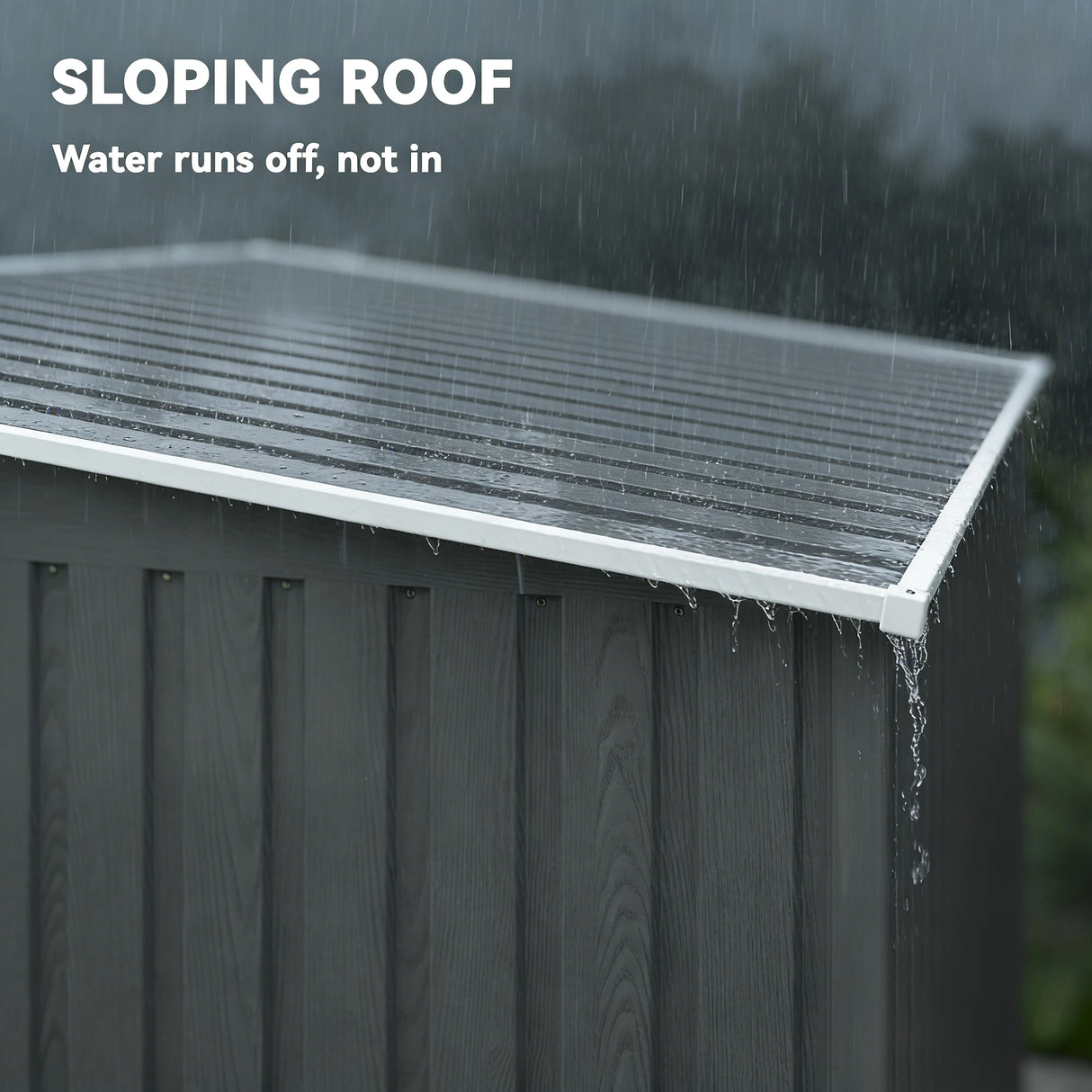 Outsunny 7 x 5ft Galvanised Metal Shed, with Sliding Door - Light Grey