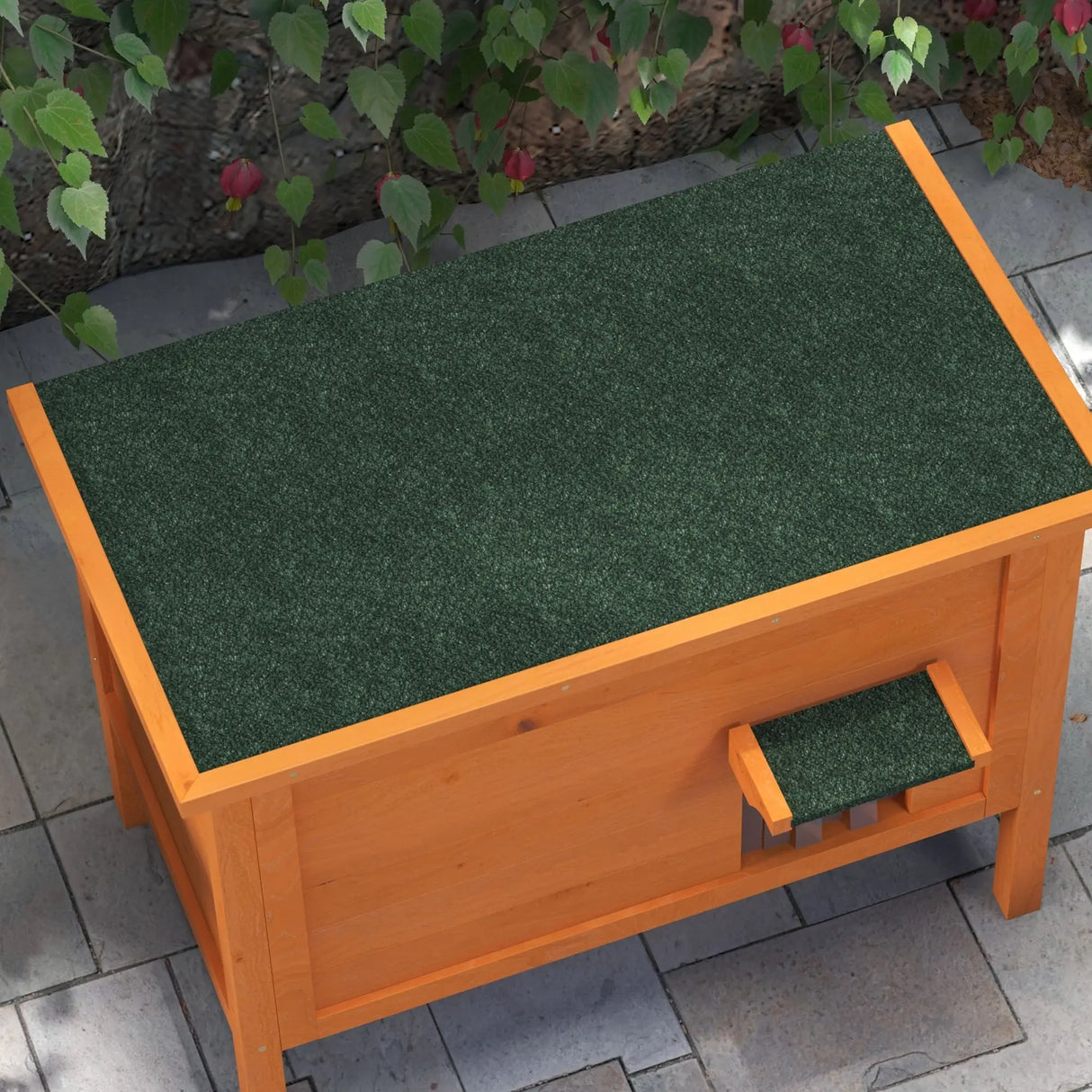 PawHut Feral Cat House, Wooden Insulated with Removable Floor, Water-Resistant Openable Roof - Orange