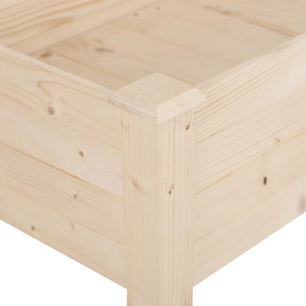 Outsunny Garden Wooden Planters14 Non-Woven Fabric, Rectangular Raised Bed,Fir Wood14Indoor/Outdoor, 122.5Lx56.5Wx76H cm