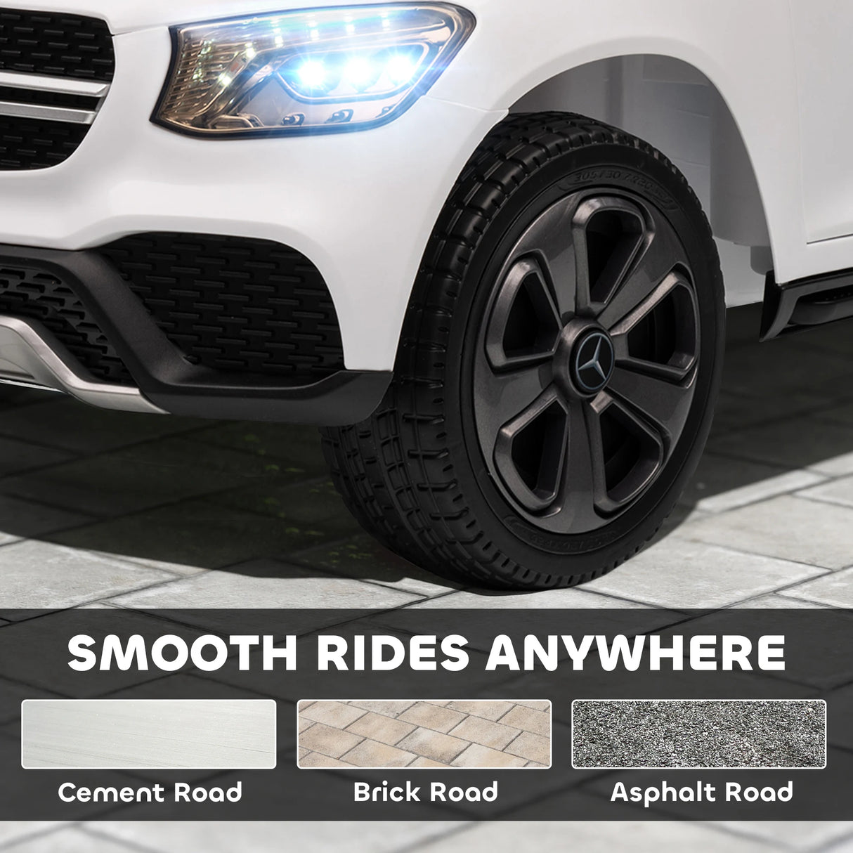 AIYAPLAY Mercedes-Benz GLC Licensed Kids Ride on Car with Remote Control, Soft Start, MP3, LED Headlights, White