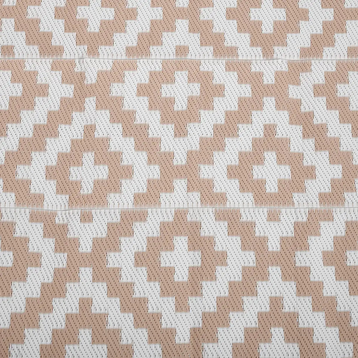 Outsunny Reversible Outdoor RV Rug, Patio Floor Mat, 274 x 182 cm Plastic Straw Rug for Garden, terrace, Beach, Camping, Coffee & White