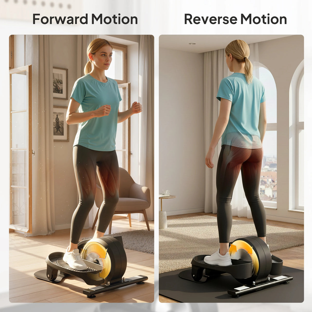 SPORTNOW Under Desk Elliptical Machine with LCD Monitor, 8 Adjustable Magnetic Resistances for 2-in-1 Seat & Stand Up Exercise