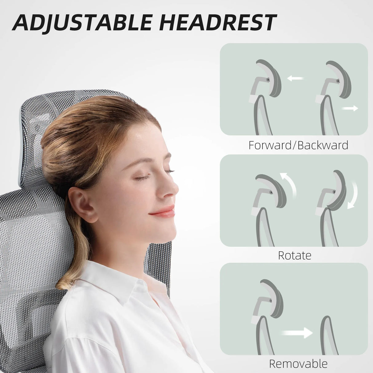 HOMCOM Multi-Adjustable Mesh Office Chair - Grey and White