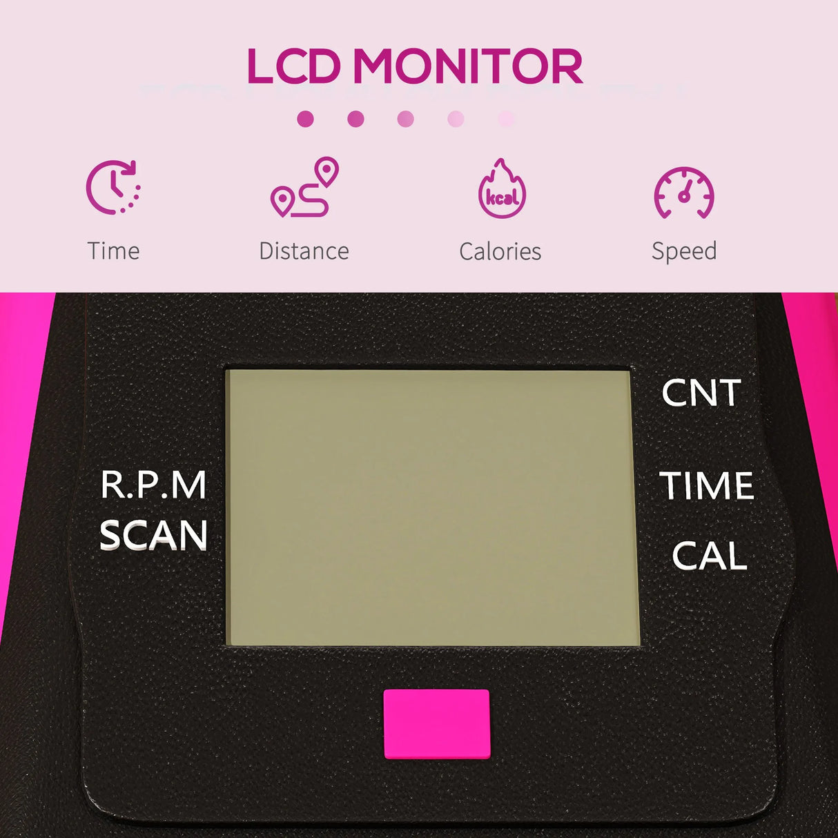 SPORTNOW Mini Exercise Bike, Portable Pedal Exerciser with LCD Display for Legs, Arms, Rehabilitation, Therapy, Pink