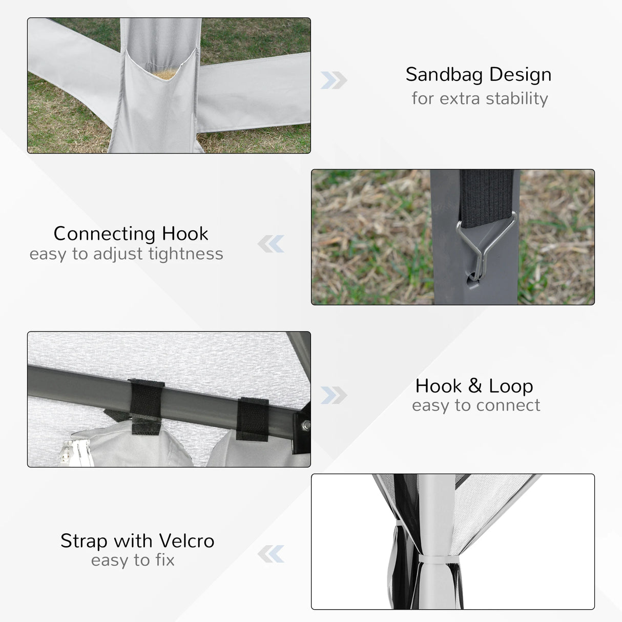 Outsunny 3.2m Pop Up Gazebo Hexagonal Canopy Tent Outdoor Sun Protection with Mesh Sidewalls, Handy Bag, Light Grey