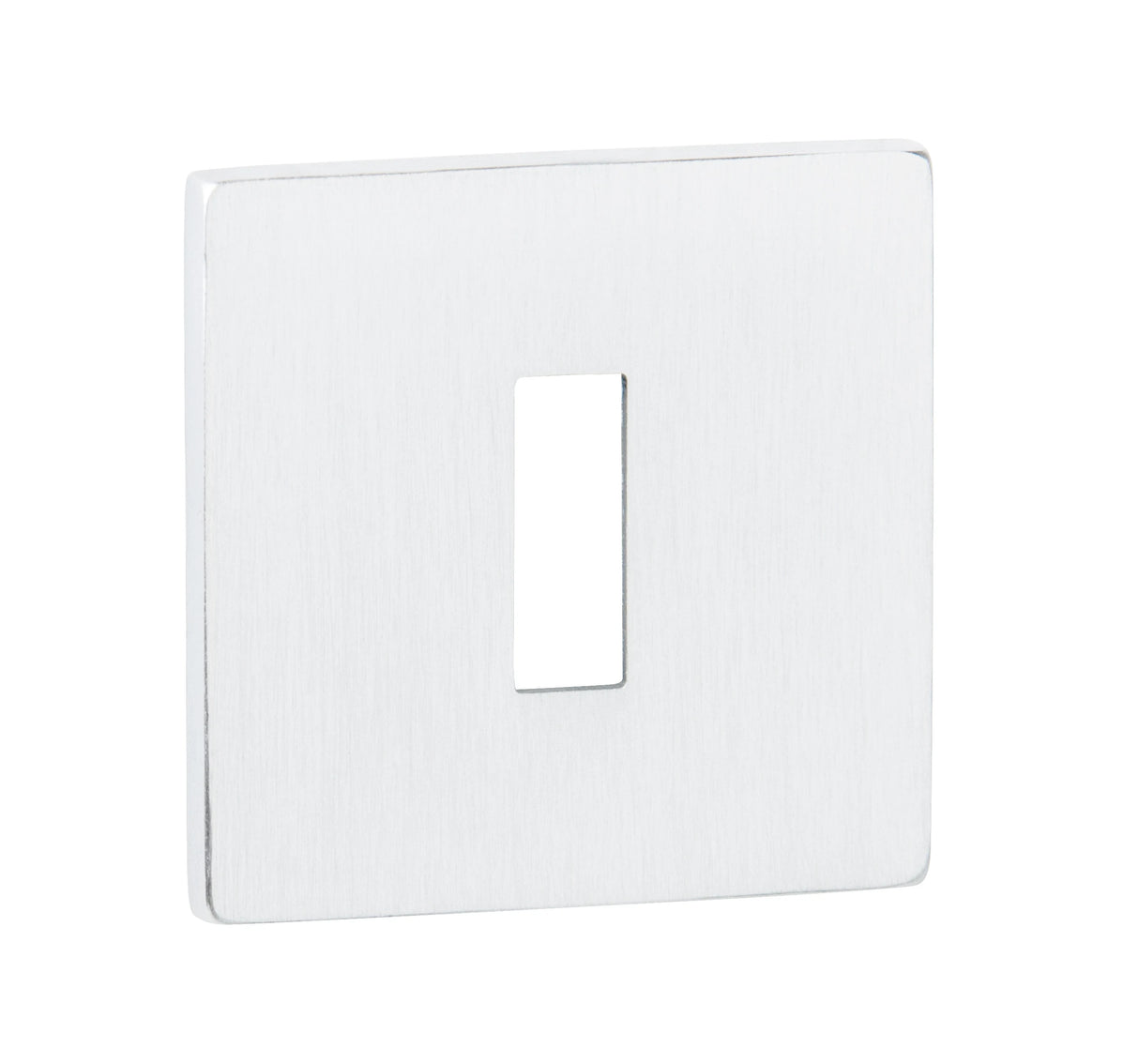 Tupai Exclusivo 5S Line Key Escutcheons on 5mm Slimline Square Rose - White - Pair