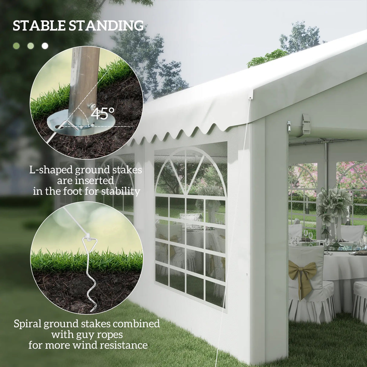 Outsunny 6m x 4m Heavy Duty Garden Gazebo for Parties, Wedding and Events, White