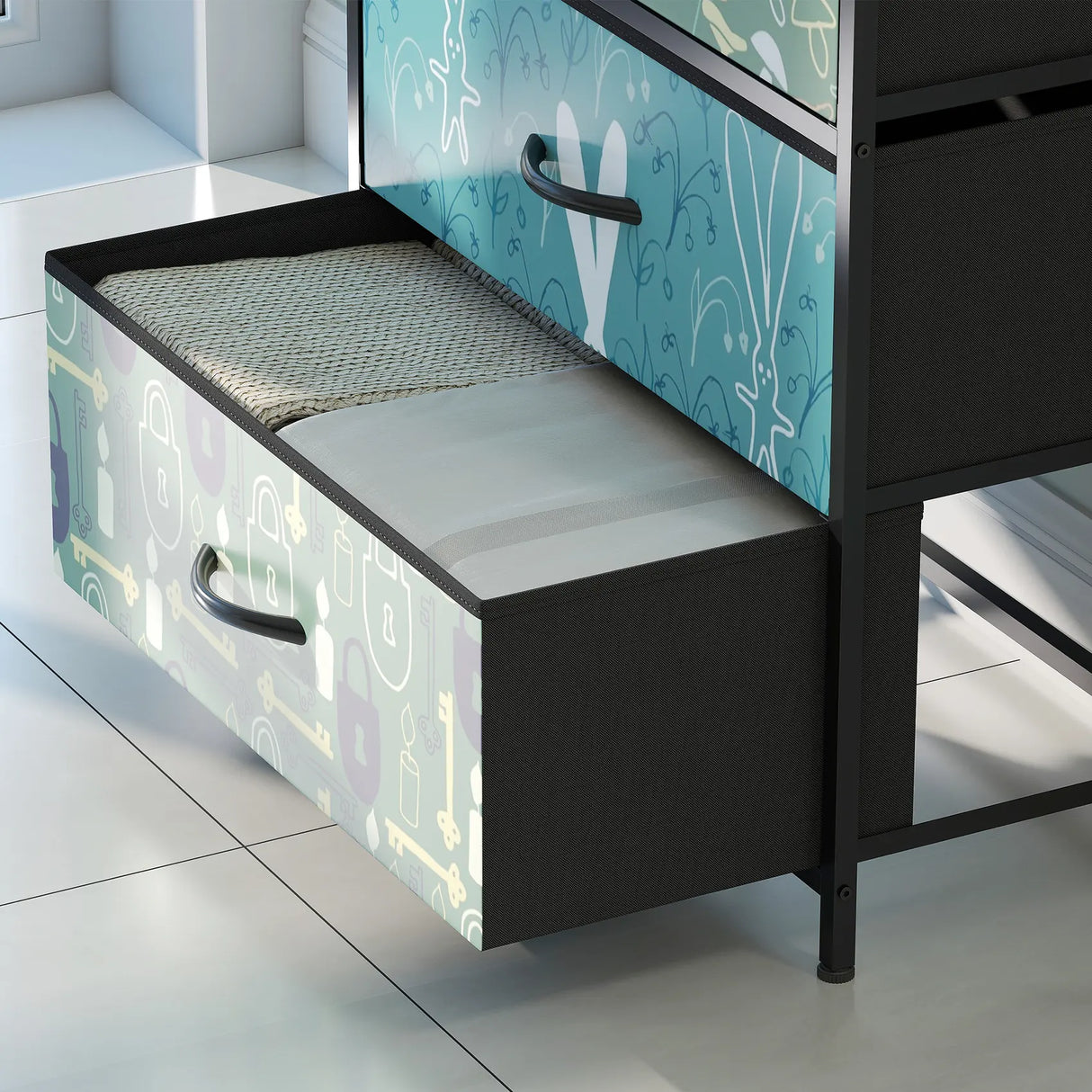 HOMCOM 4-Drawer Chest of Drawers - Blue