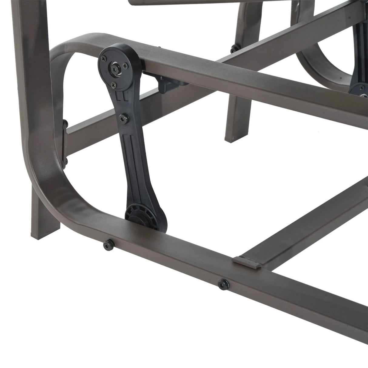 Outsunny Outdoor Gliding Rocking Chair with Sturdy Metal Frame Garden Comfortable Swing Chair, Grey & Brown