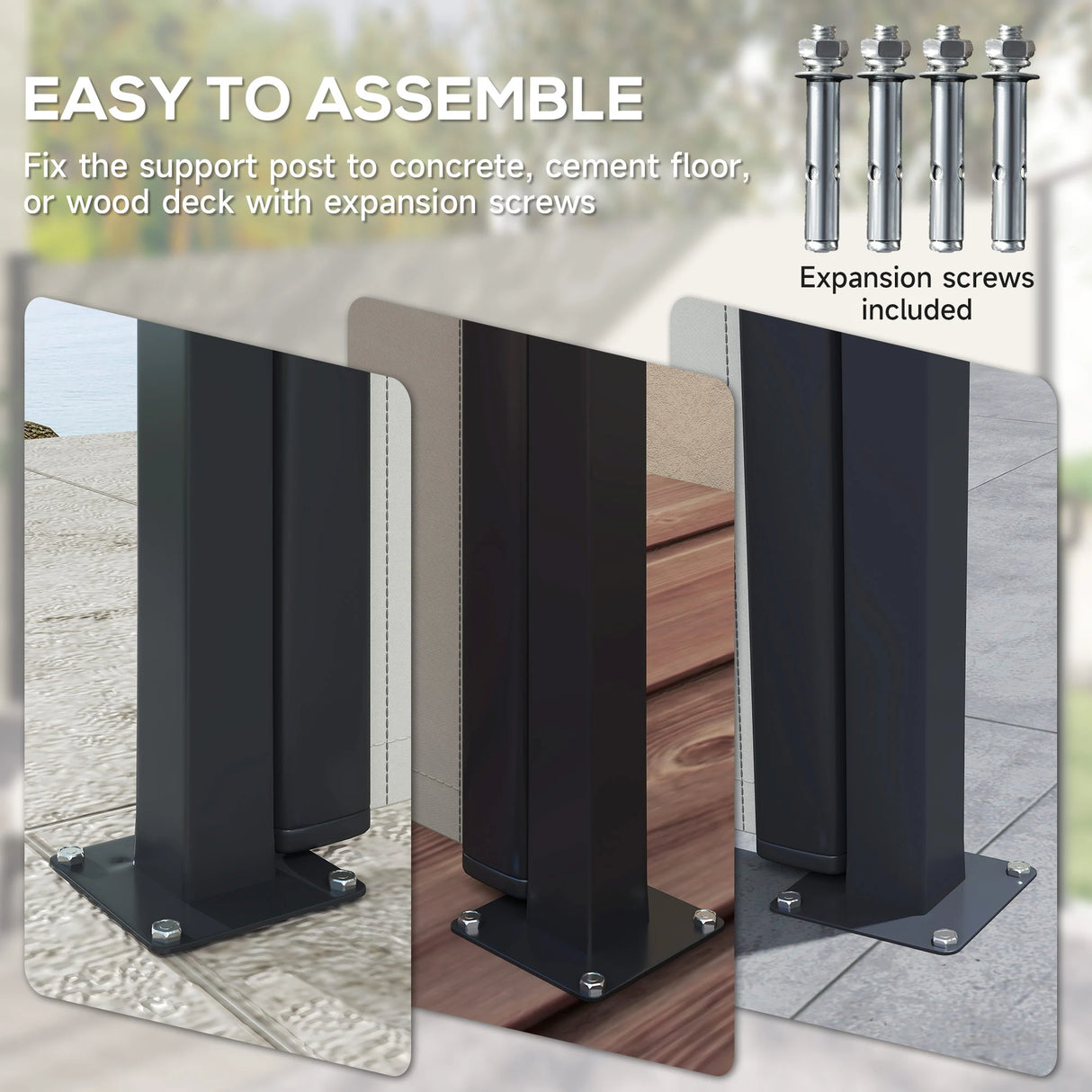 Outsunny 400 x x 160cm Retractable Side Awning - Light Grey