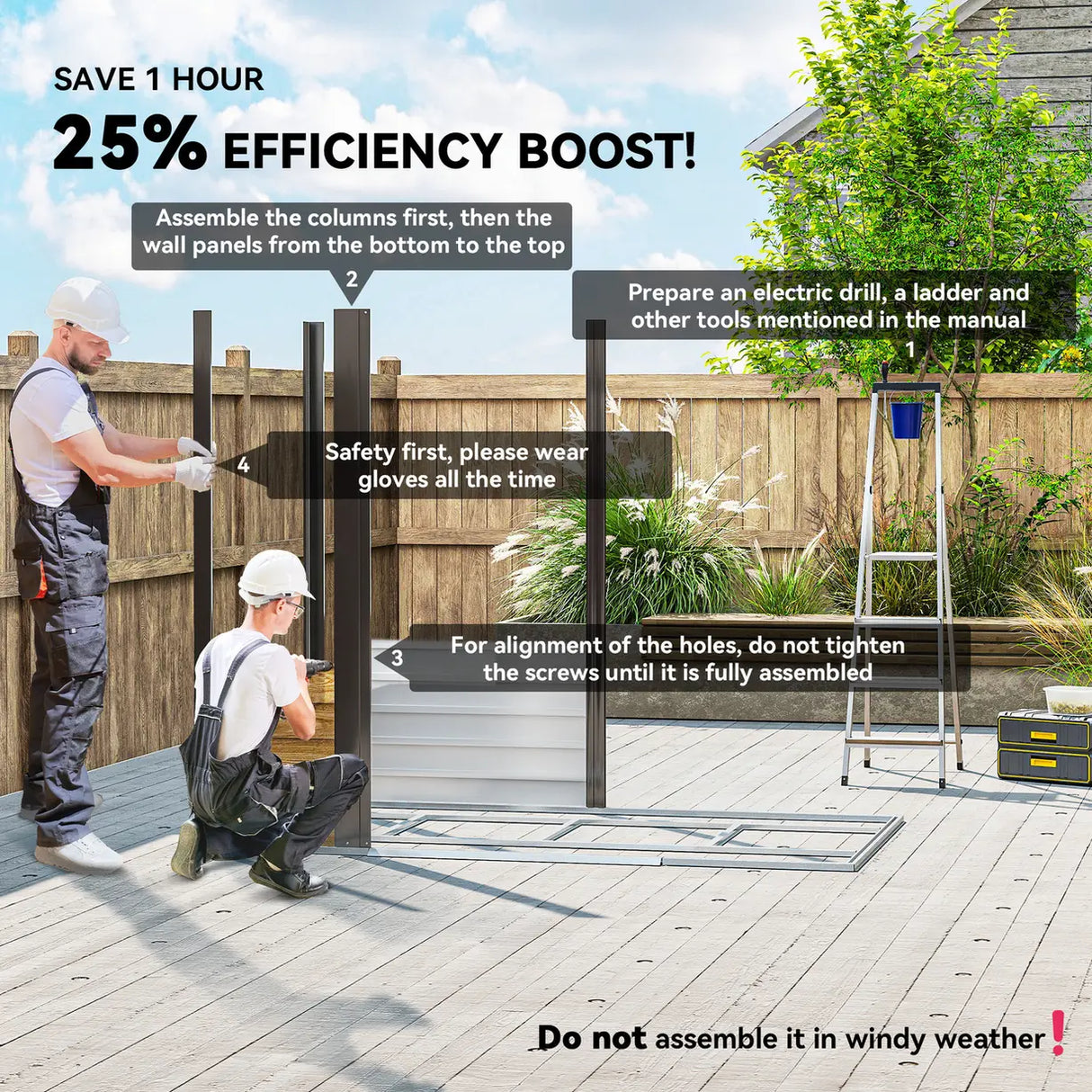 Outsunny 7 x 4ft Garden Shed, Easy to Assemble, Upgraded Galvanised Steel Frame with Foundation Kit, Double Doors with Lock, Outdoor Metal Shed with Vents and Gloves, Garden Storage Shed, Natural