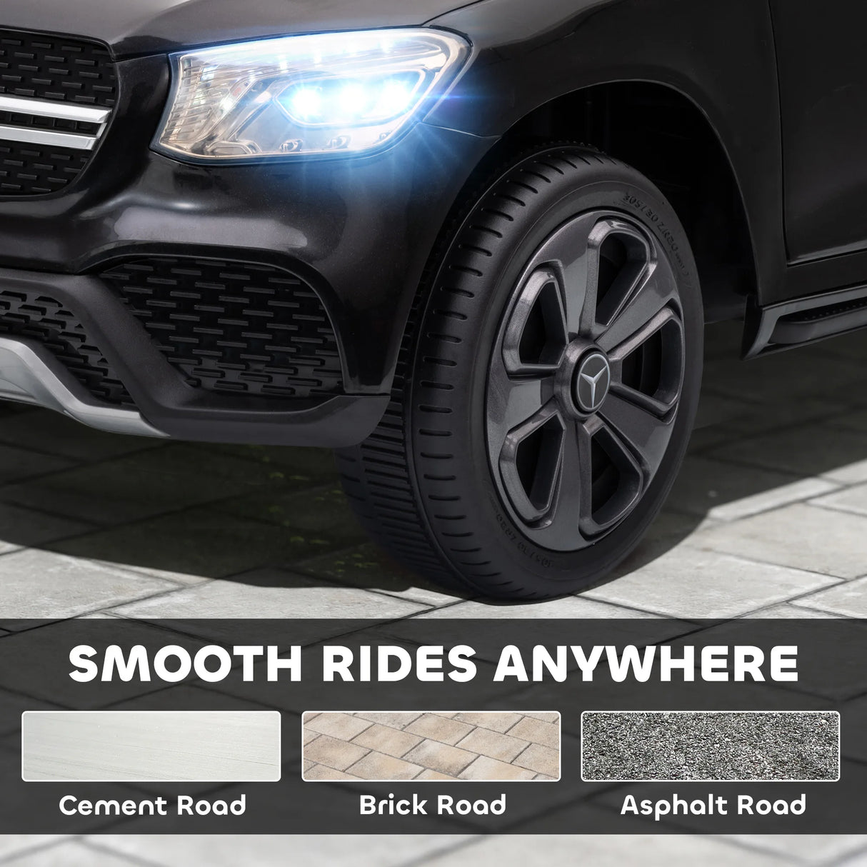 AIYAPLAY Mercedes-Benz GLC Licensed Kids Ride on Car with Remote Control, Soft Start, MP3, LED Headlights, Black