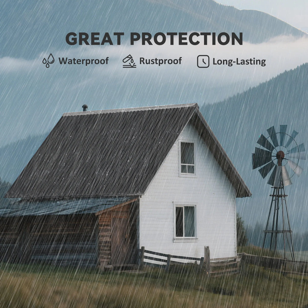 Outsunny Set of 12 Corrugated Steel Roof Sheet Panels - Black