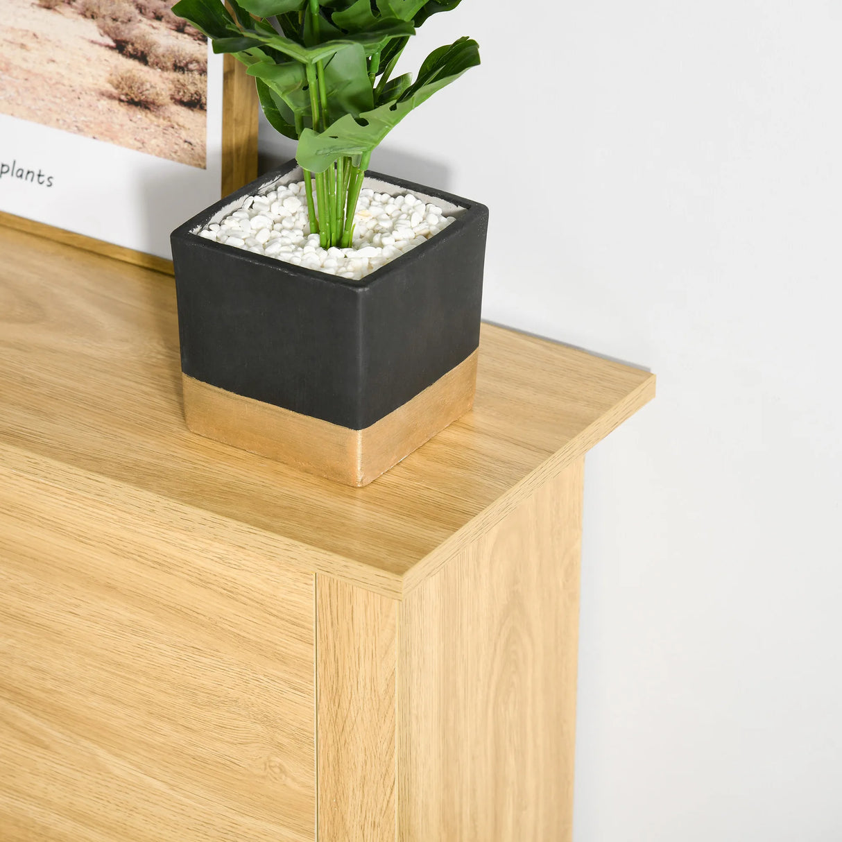 HOMCOM Narrow Shoe Cabinet, Space Saving Shoe Storage Cabinet with 2 Flip Drawers and Adjustable Shelves for 6-12 Pairs of Shoes for Hallways and Living Room, Natural Wood Finish