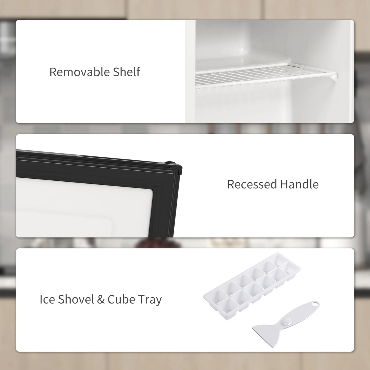 HOMCOM 35L Mini Freezer, -24 to -14 Temperature - Black