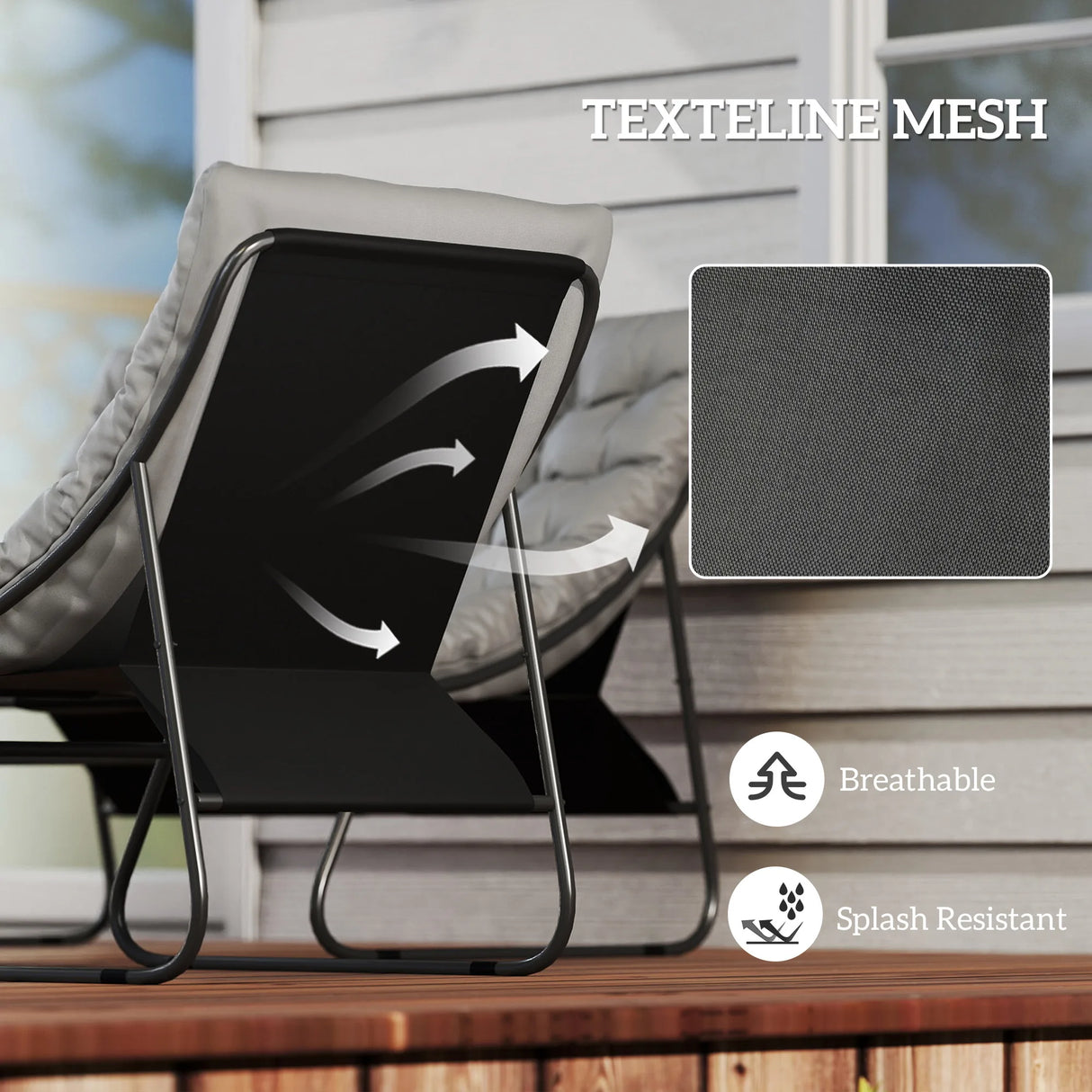 Outsunny Four-Piece Curved Seat Garden Sofa Set - Grey/Black