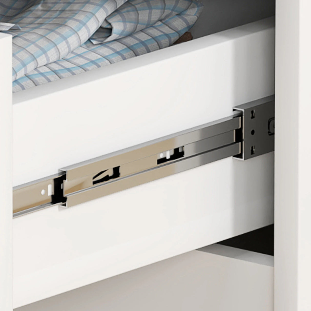 HOMCOM Chest of Four High Gloss Front Drawers - White