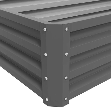 Outsunny Rectangle Raised Garden Bed Box with Weatherized Steel Frame for Vegetables, Flowers, & Herbs, 120 cm x 60 cm x 30.5 cm, Light Grey