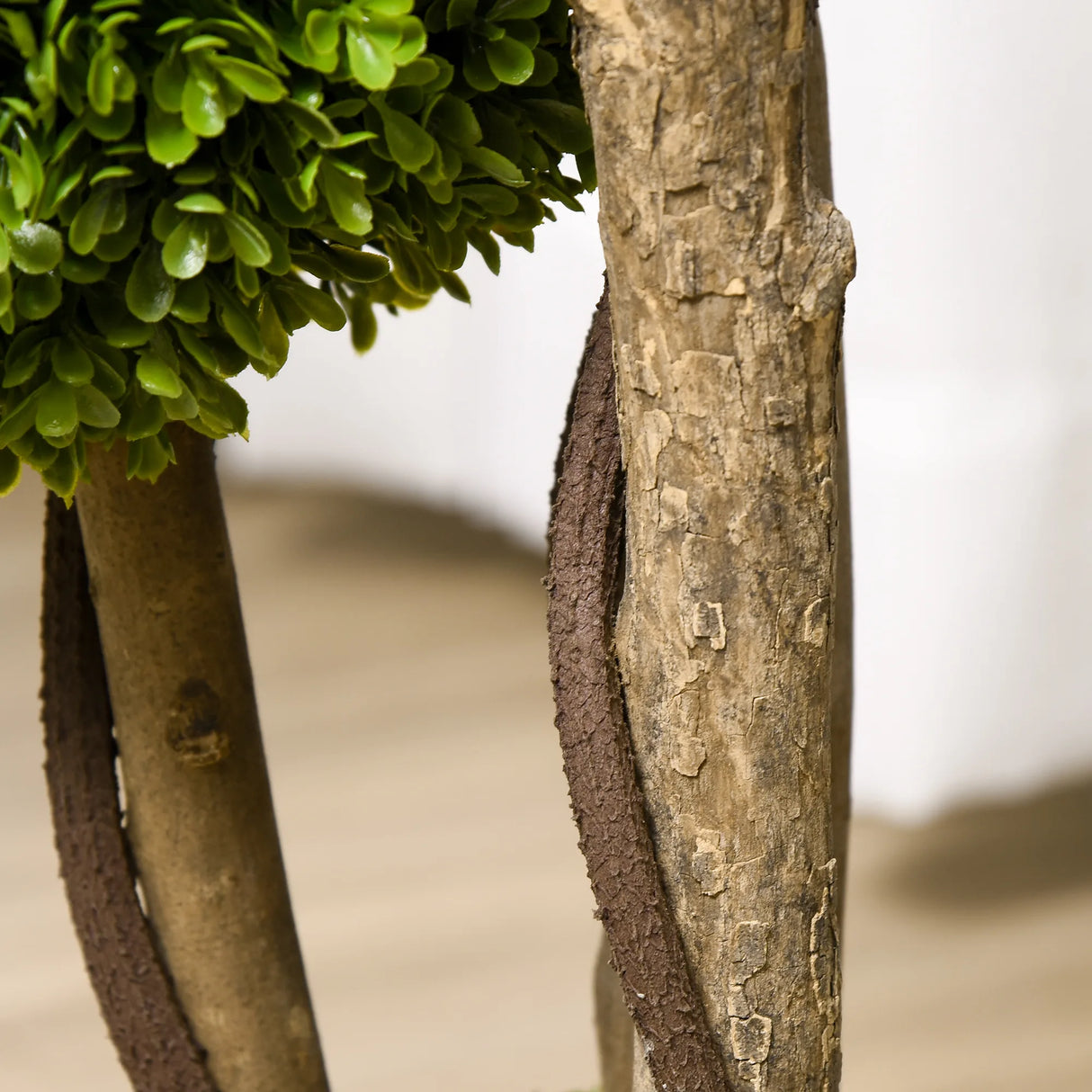 HOMCOM Decorative Artificial Trees Boxwood Ball Topiary Trees in Pot Fake Plants for Home Indoor Outdoor Decor, 90 cm