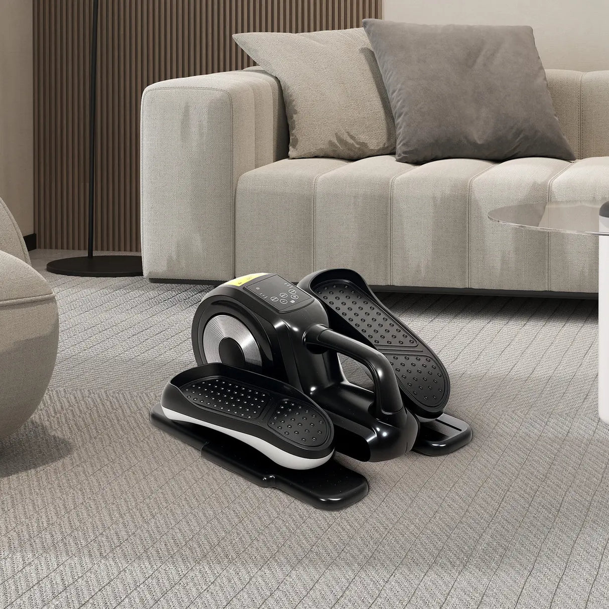 SPORTNOW Under Desk Electric Elliptical Machine for Home, Sit Down Pedal Exerciser for Seniors with 12 Programs, LCD Monitor, Compact with Remote Control & Non-Slip Pad