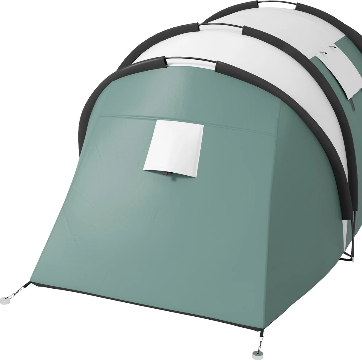 Outsunny Two-Man Tent, with Bedrooms, Living Room and Canopy - Dark Green