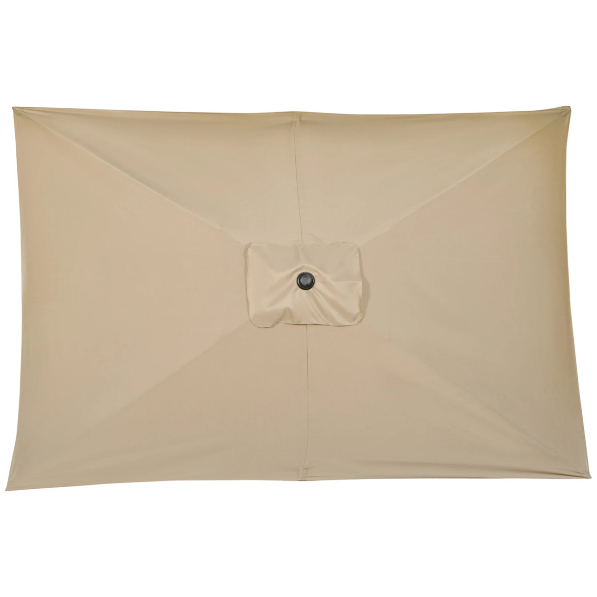 Outsunny 3x2m Patio Parasol Garden Umbrellas Canopy with Aluminium Tilt Crank Rectangular Sun Shade Steel, Khaki