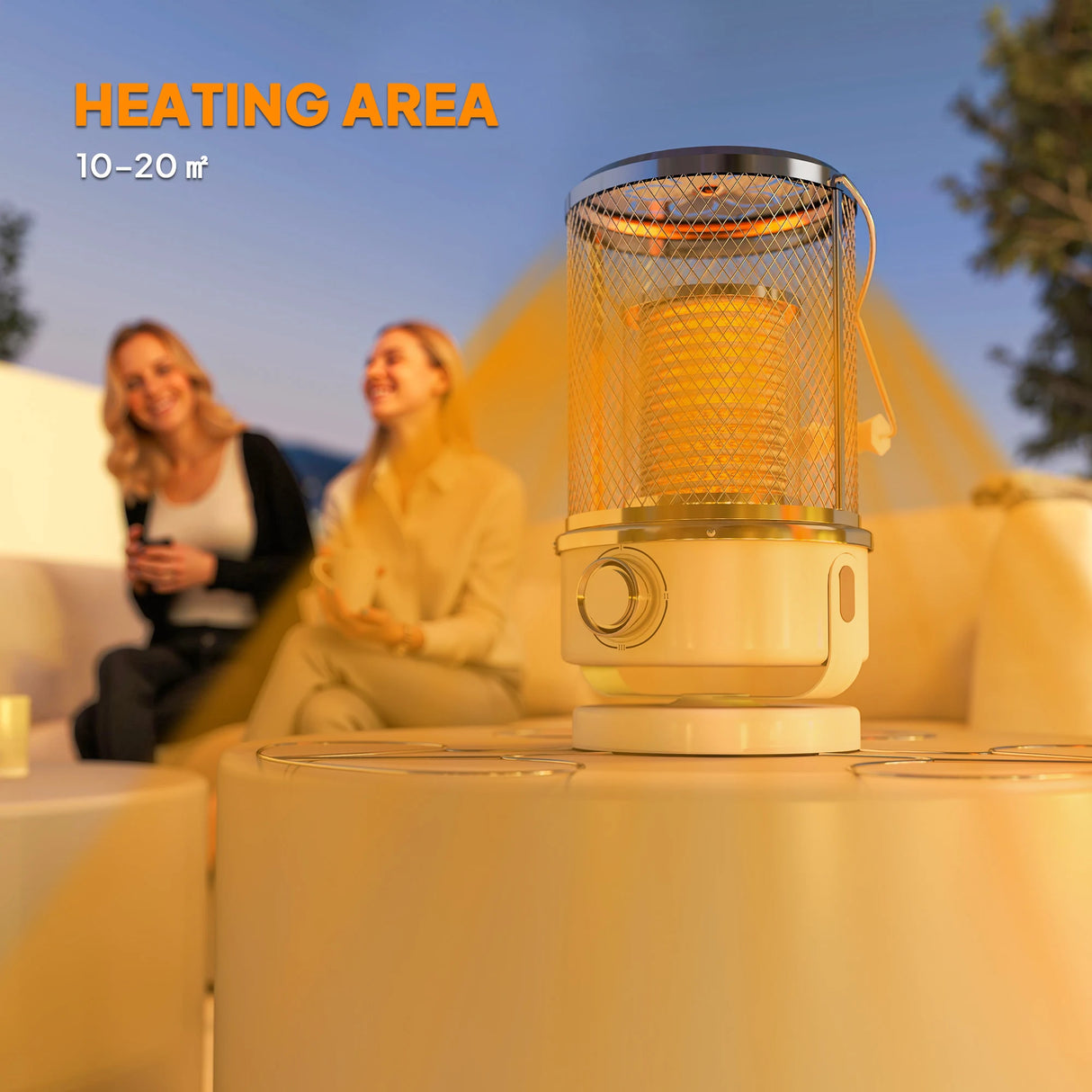 Outsunny 2000W Patio Electric Heater with 10-20m2 Coverage, Separation Coil, Freestanding Outdoor Infrared Heater with Tip-Over Protection, Overheat Protection, Handle for Indoor and Outdoor Use, White