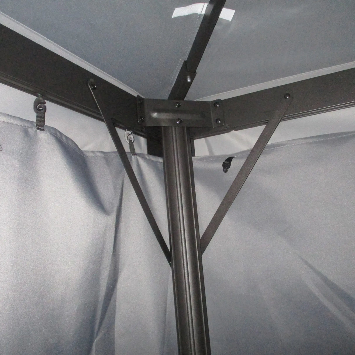 Outsunny 3 x 4m Aluminium Garden Gazebo, Marquee Canopy Shelter Pavilion Party Tent with Nets and Curtains for Garden and Deck, Dark Grey