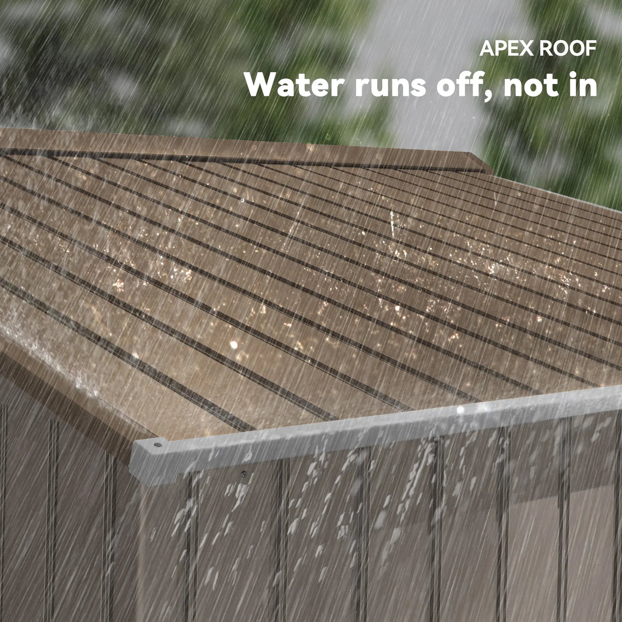 Outsunny 9 x 6ft Metal Garden Shed, Outdoor Storage Tool House with Ventilation Slots, Foundation Kit and Lockable Double Doors, Light Brown