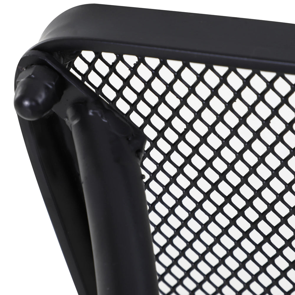 Outsunny Square Garden Metal Bistro Table Outdoor Patio Coffee Side Desk - Black 45L X 45W X 50H CM