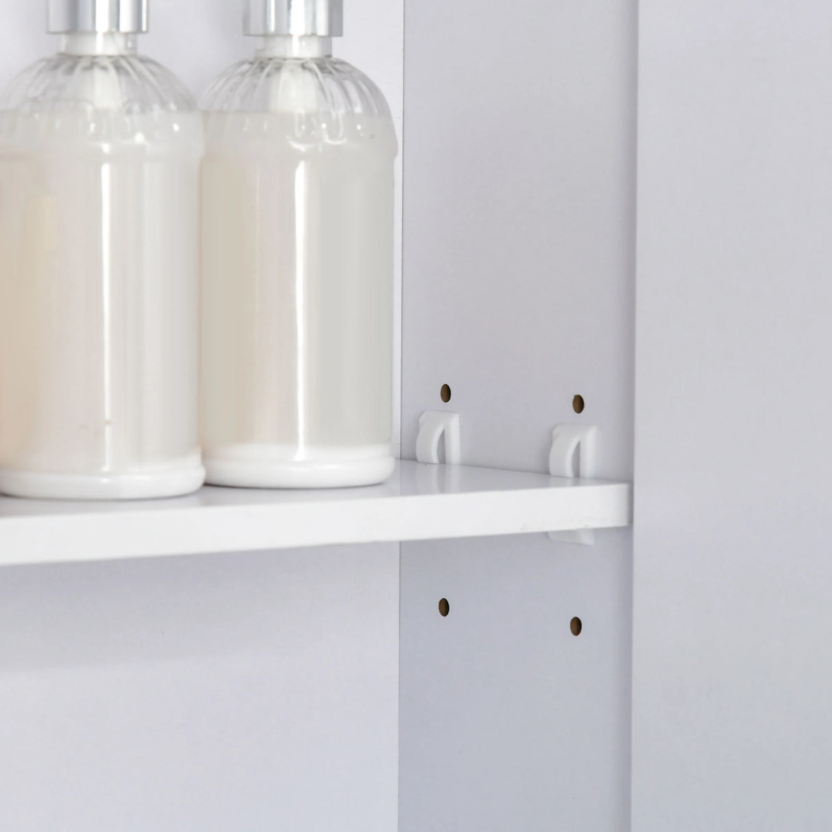 kleankin Bathroom Cabinet with Mirror, Wall Mounted Bathroom Mirror Cabinet with Adjustable Shelf, 2 Doors Storage Cupboard, White