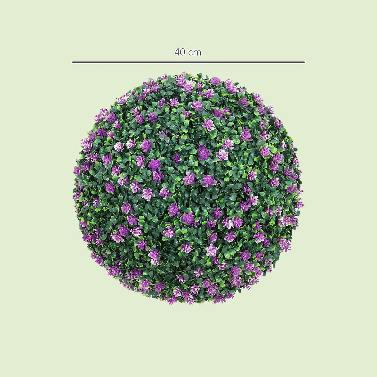 HOMCOM Set of Two Artificial Boxwood Balls Plants - Purple