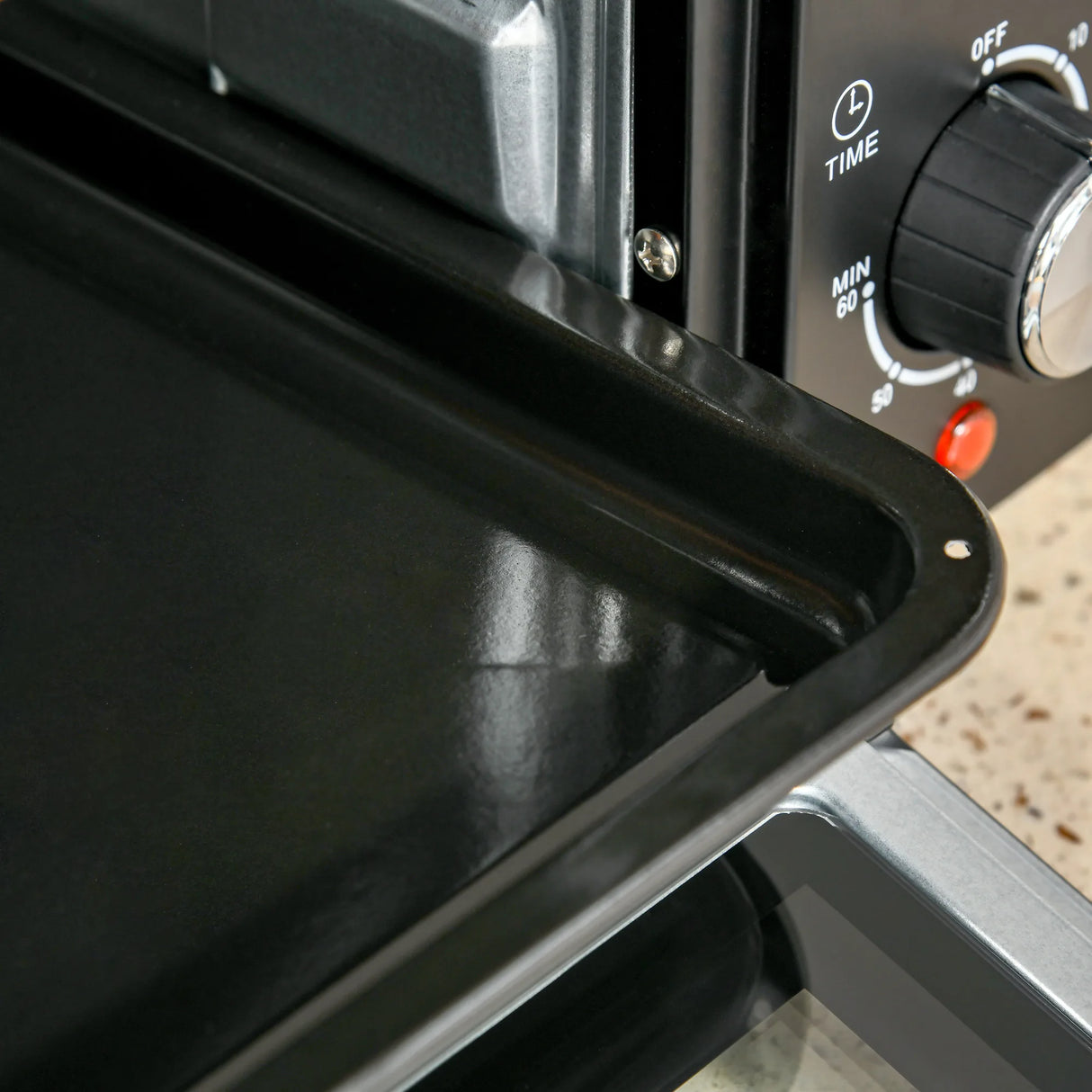 HOMCOM 21L Mini Countertop Oven, 100C-230C Adjustable Temp - Black