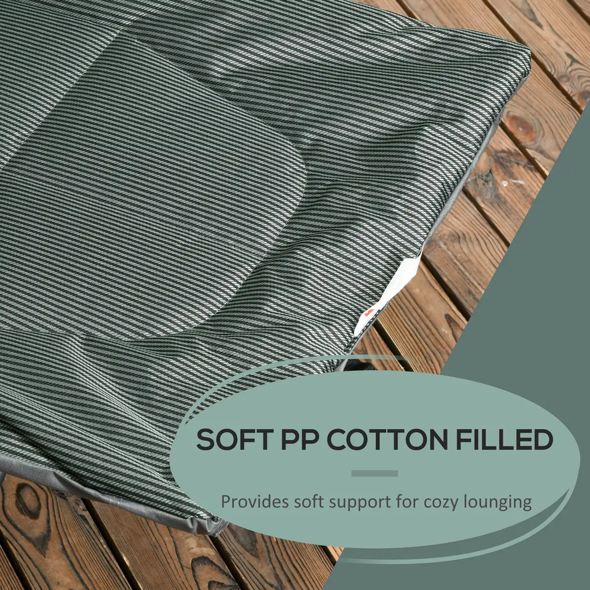 Outsunny Foldable Camp Bed, Padded Patio Camping Bed with Carry Bag, Magazine Bag and Cup Holder for Outdoor, Garden, Grey