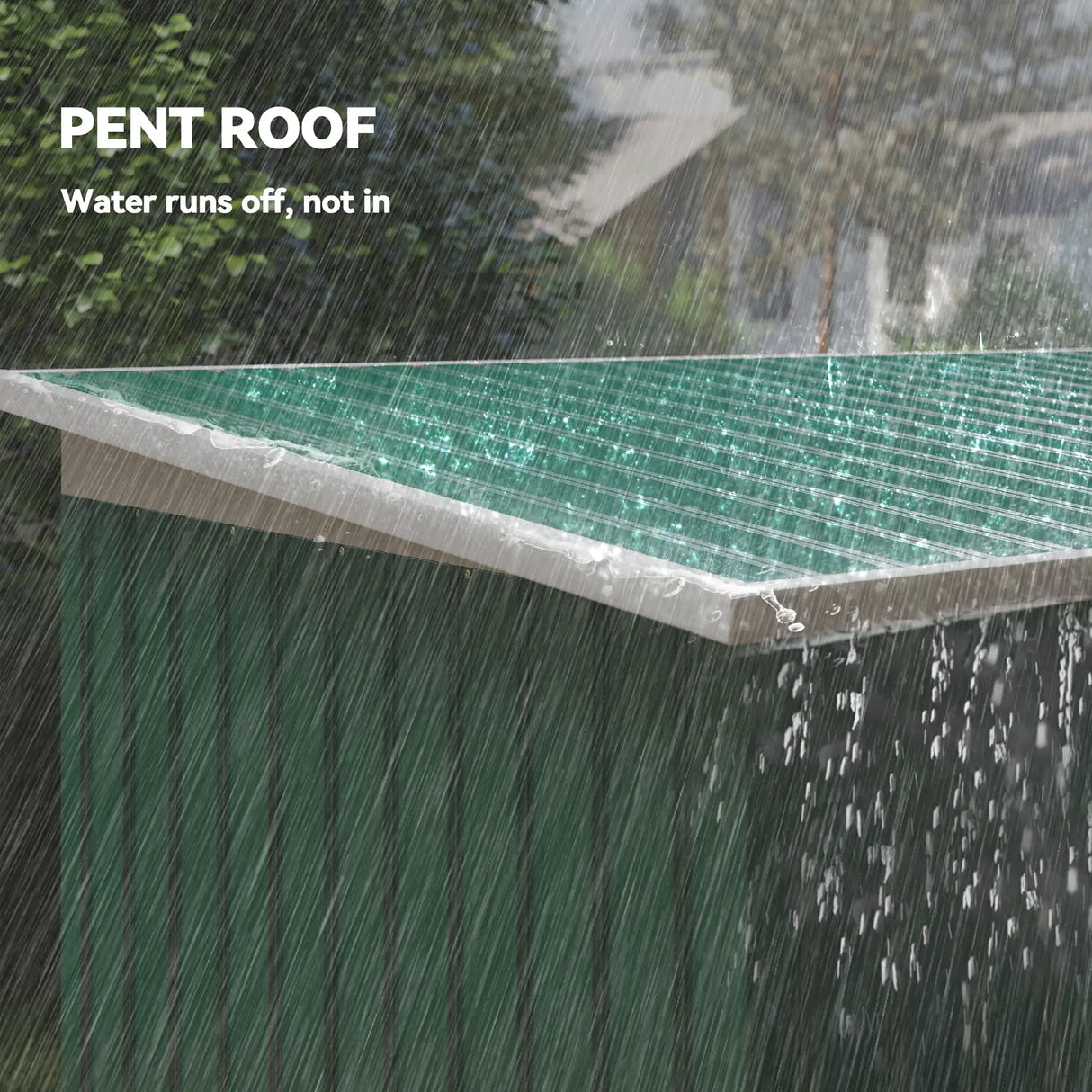 Outsunny 9ft x 4ft Metal Garden Shed, Outdoor Tool House with Foundation Kit, Ventilations and Double Doors, Deep Green