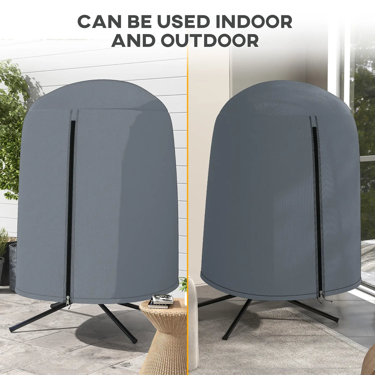 Outsunny 190 x 128cm Hanging Egg Chair Furniture Cover - Grey