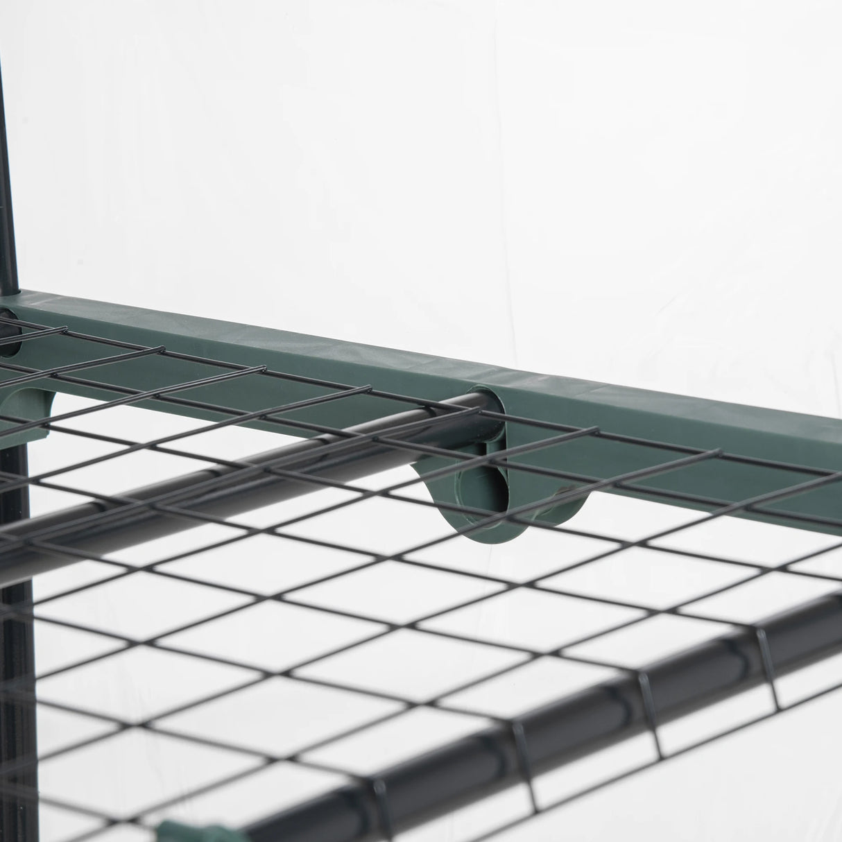 Outsunny 5 Tier Mini Greenhouse, Small Walk-in Greenhouse with Reinforced Plastic Cover, Garden Grow House with Roll Up Door and Shelves, 69 x 49 x 193cm, Green