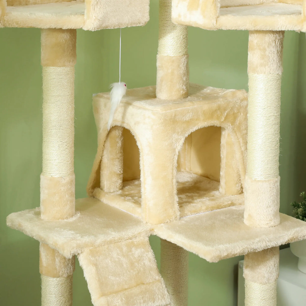 PawHut Cat Tree Scratching House, Activity Play Centre