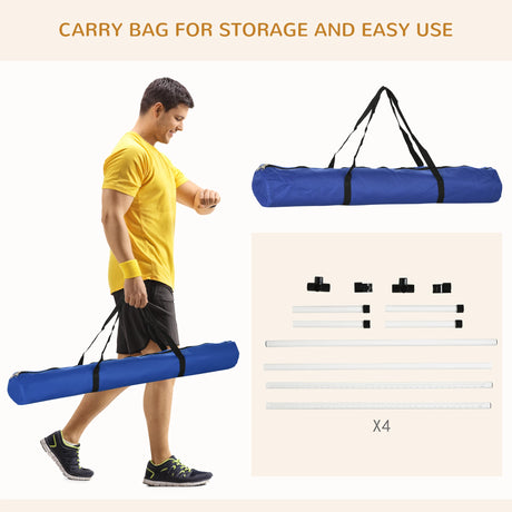 PawHut 4 Pieces Dog Agility Training Equipment, Adjustable Height Jumps Hurdle with Carrying Bag for Outdoor, White