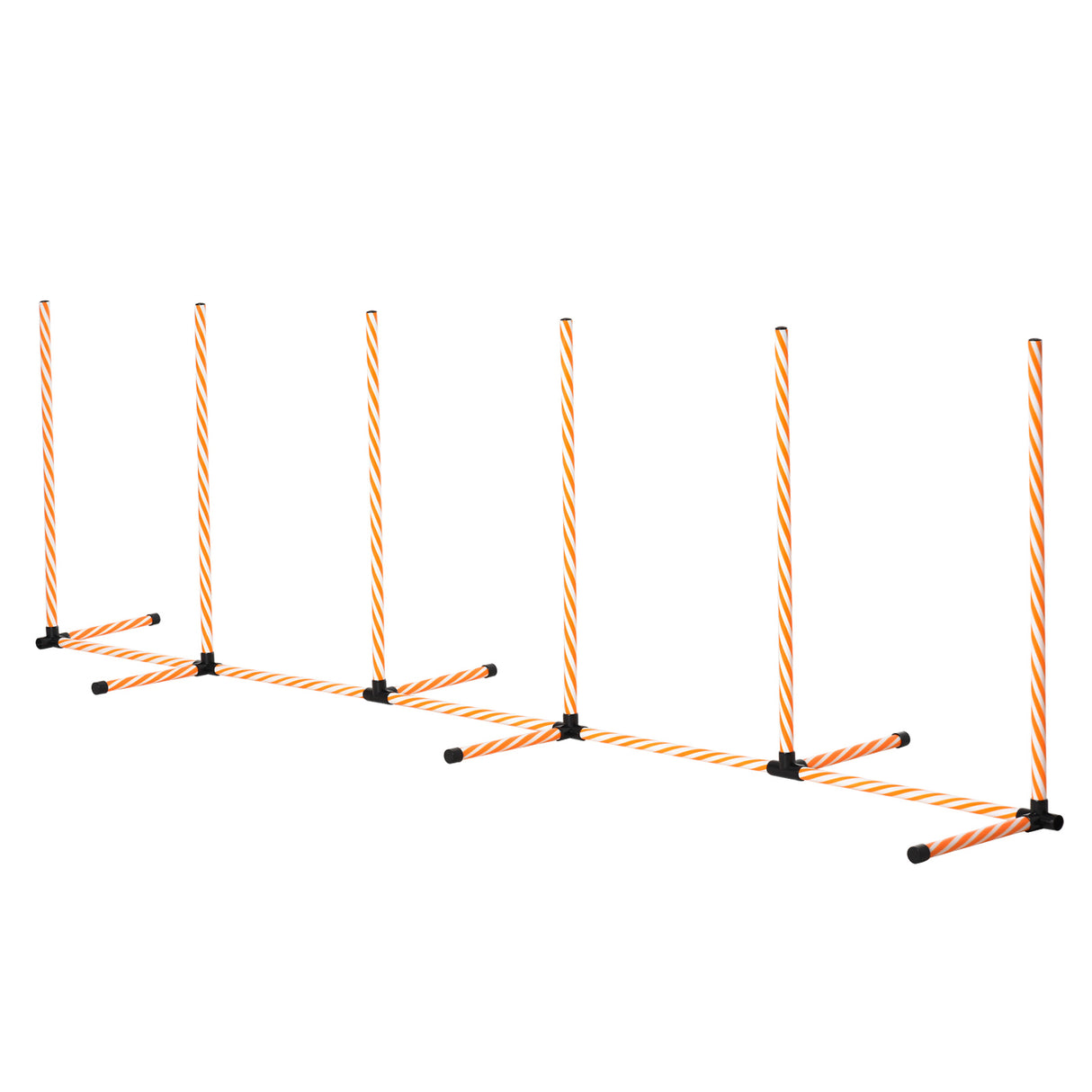PawHut Dog Agility Equipment Pet Outdoor Training Play Run Obstacle w/ 6 Weaves Poles Whistle Carrying Bag