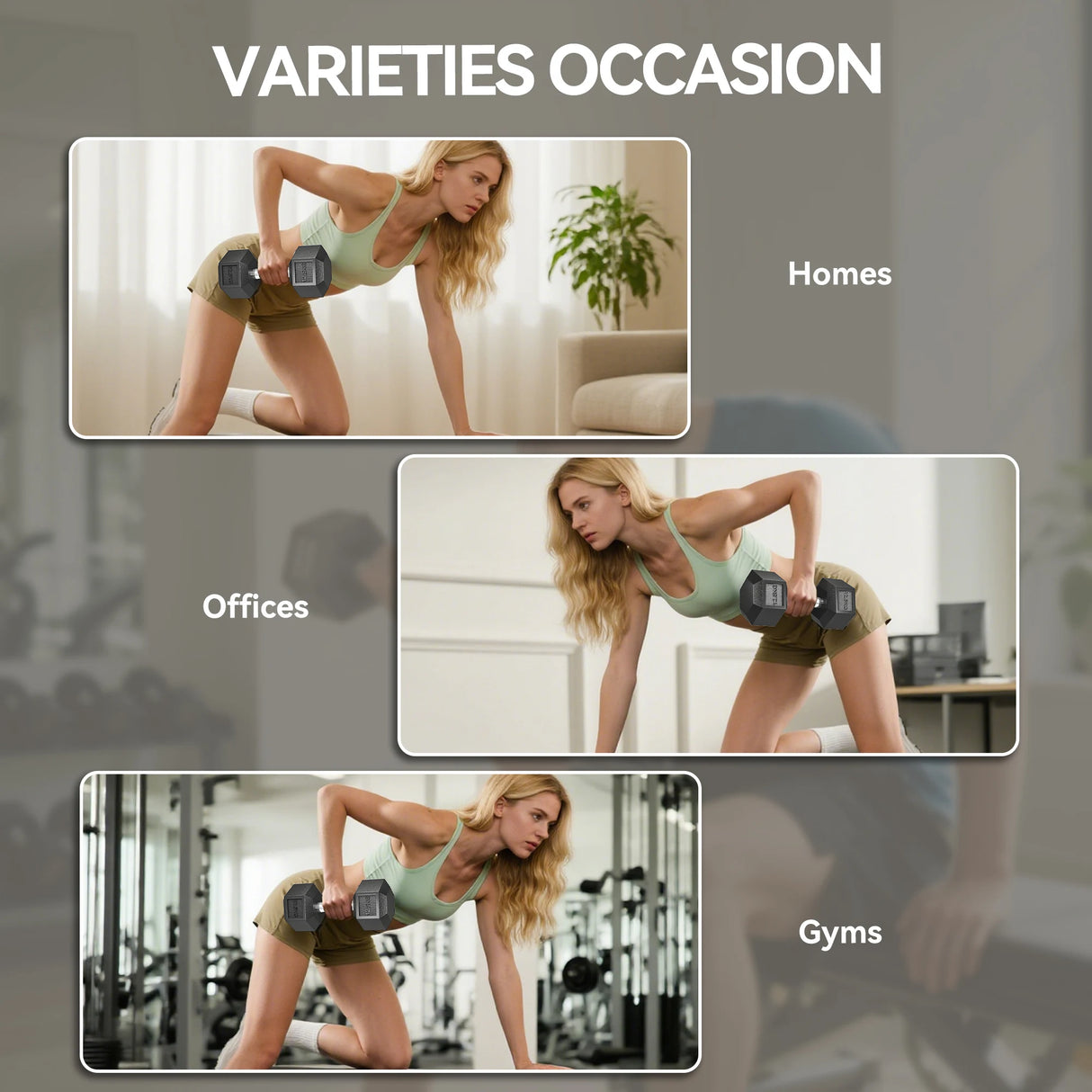 HOMCOM 2x12.5KG Rubber Hex Dumbbell Portable Hand Weights Dumbbell Home Gym