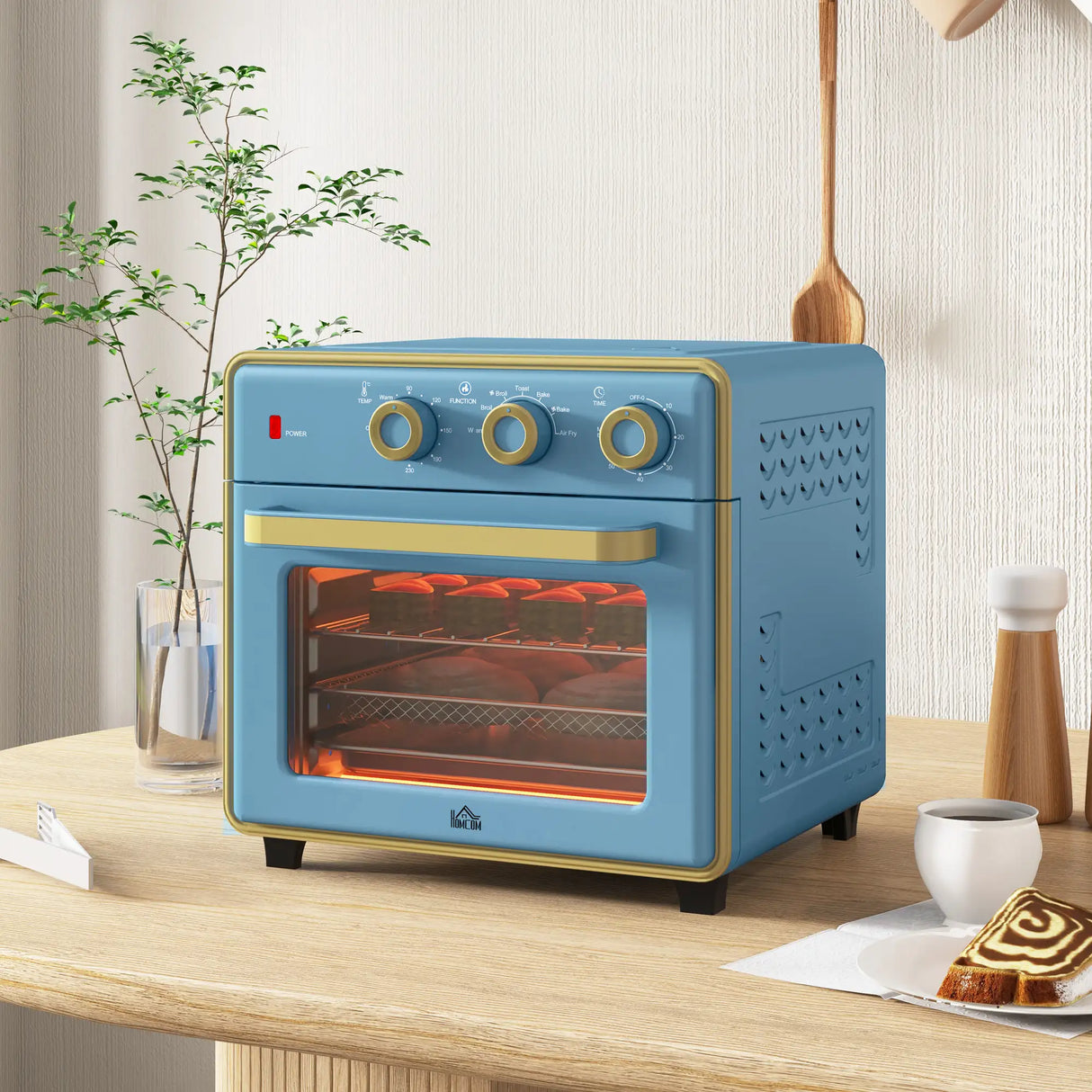 HOMCOM 20L 90-230 Mini Electric Oven - Blue